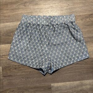 Francesca‘s Boho Shorts Size Medium Blue and White